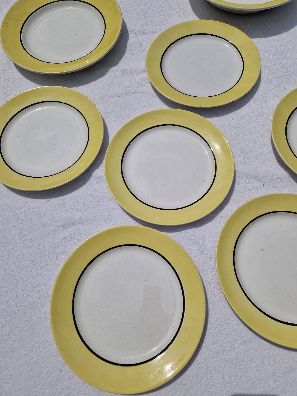 Set of 7 Flat Plates Plus 2 Dishes Ingrid Sarreguemines Digoin Model