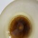 XL Murano Glass Round Fruit Bowl Table Plate Yellow Brown Italian Vintage