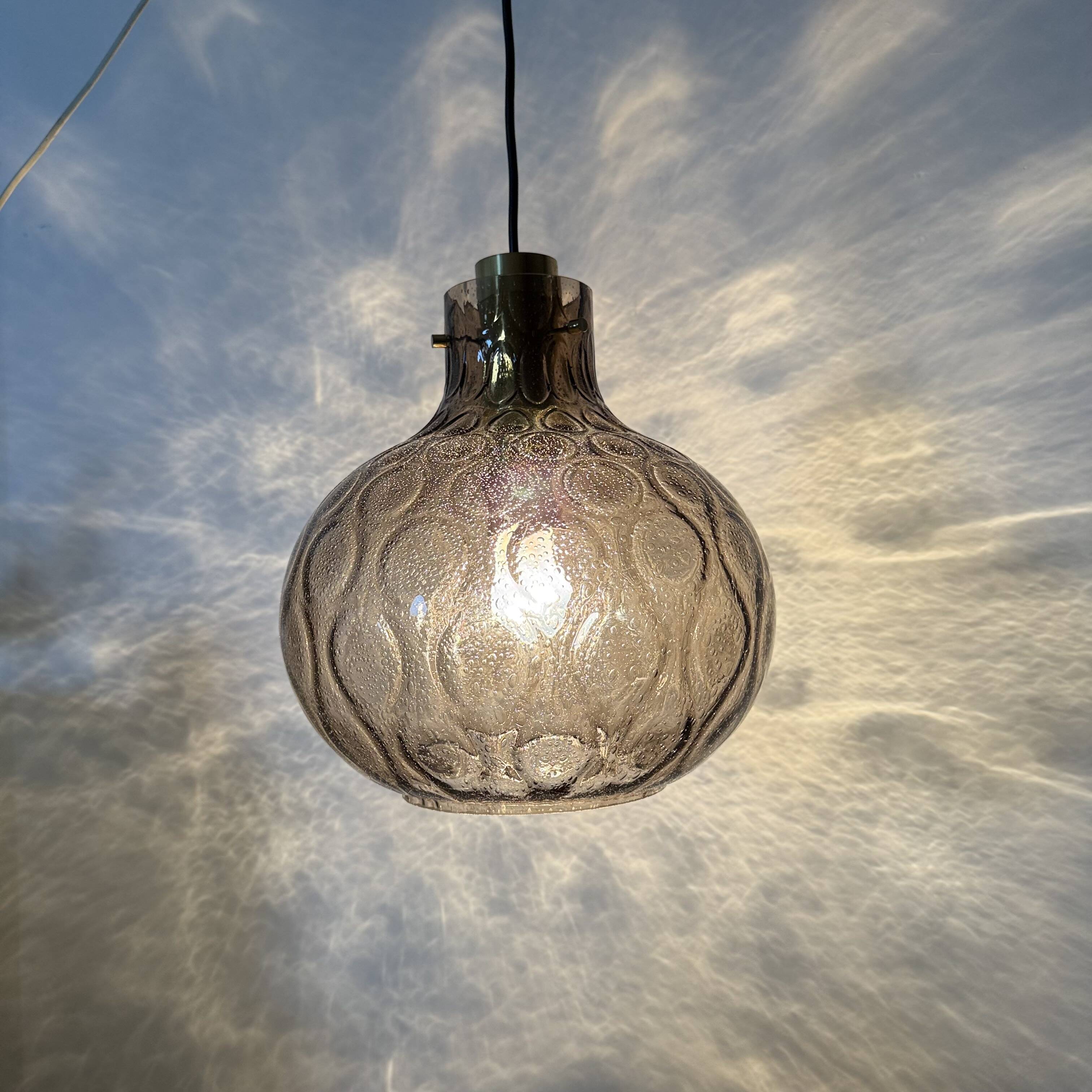 Limburg Glashütte glass hanging lamp , 1970s