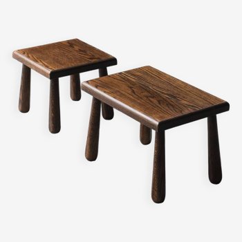 Set of 2 brutalist stools