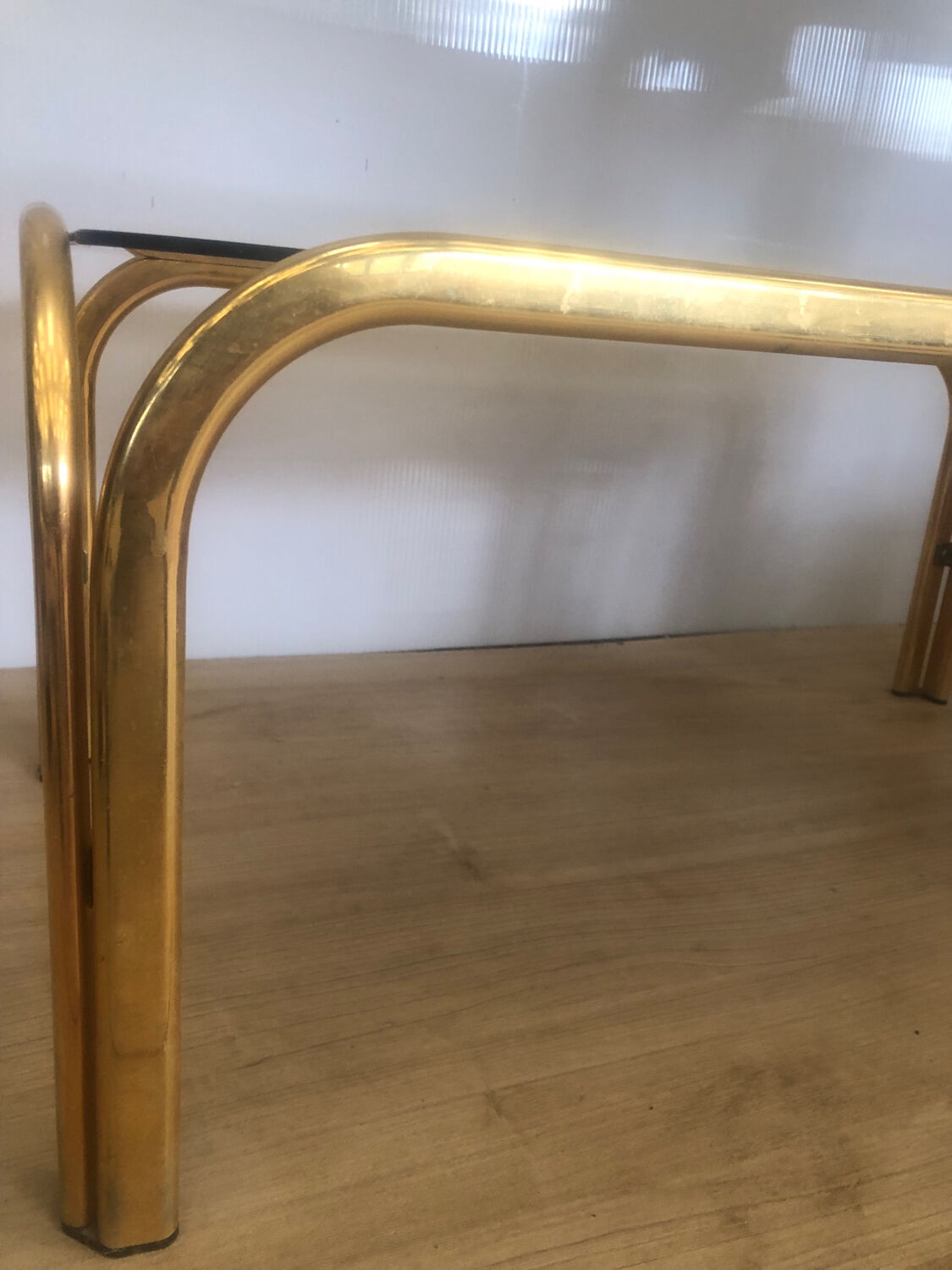 Vintage metal coffee table Italy 1970s