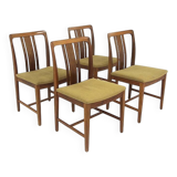 Set of 4 Scandinavian walnut chairs, Linde Nilsson, Lammhult, Sweden, 1960.