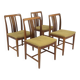 Set de 4 chaises scandinave en noyer, Linde Nilsson, Lammhult, Suède, 1960