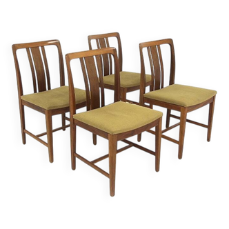 Set of 4 Scandinavian walnut chairs, Linde Nilsson, Lammhult, Sweden, 1960.