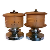 Paire de lampes lampions assorties