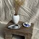 Pair of silver-plated bowls in the shape of a stylised leaf 11.5x22
