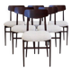 Set of six mid-century Italian wooden dining chairs.