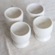 4 vintage Afibel porcelain egg cups - Barbotine decor