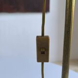 Art Deco bronze and frosted glass tulip lamp