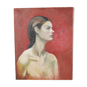 Portrait de femme, huile sur toile,
