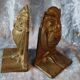 Superb pair of art deco bronze bookends with owl decoration