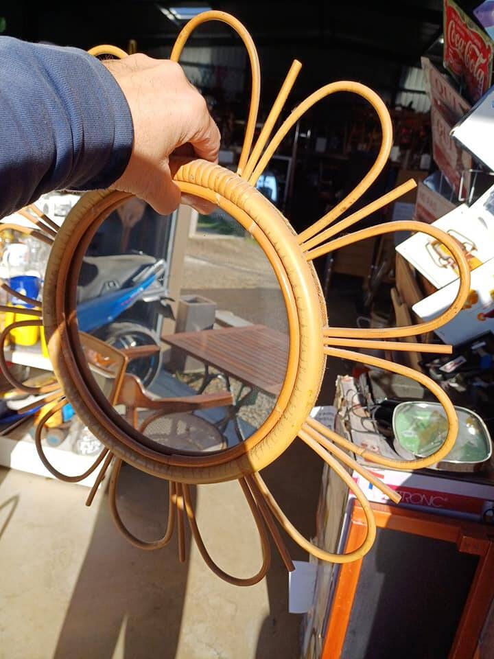 Vintage wicker mirror 1950/60