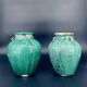 Pair of turquoise glazed stoneware vases, China, late 19th century.