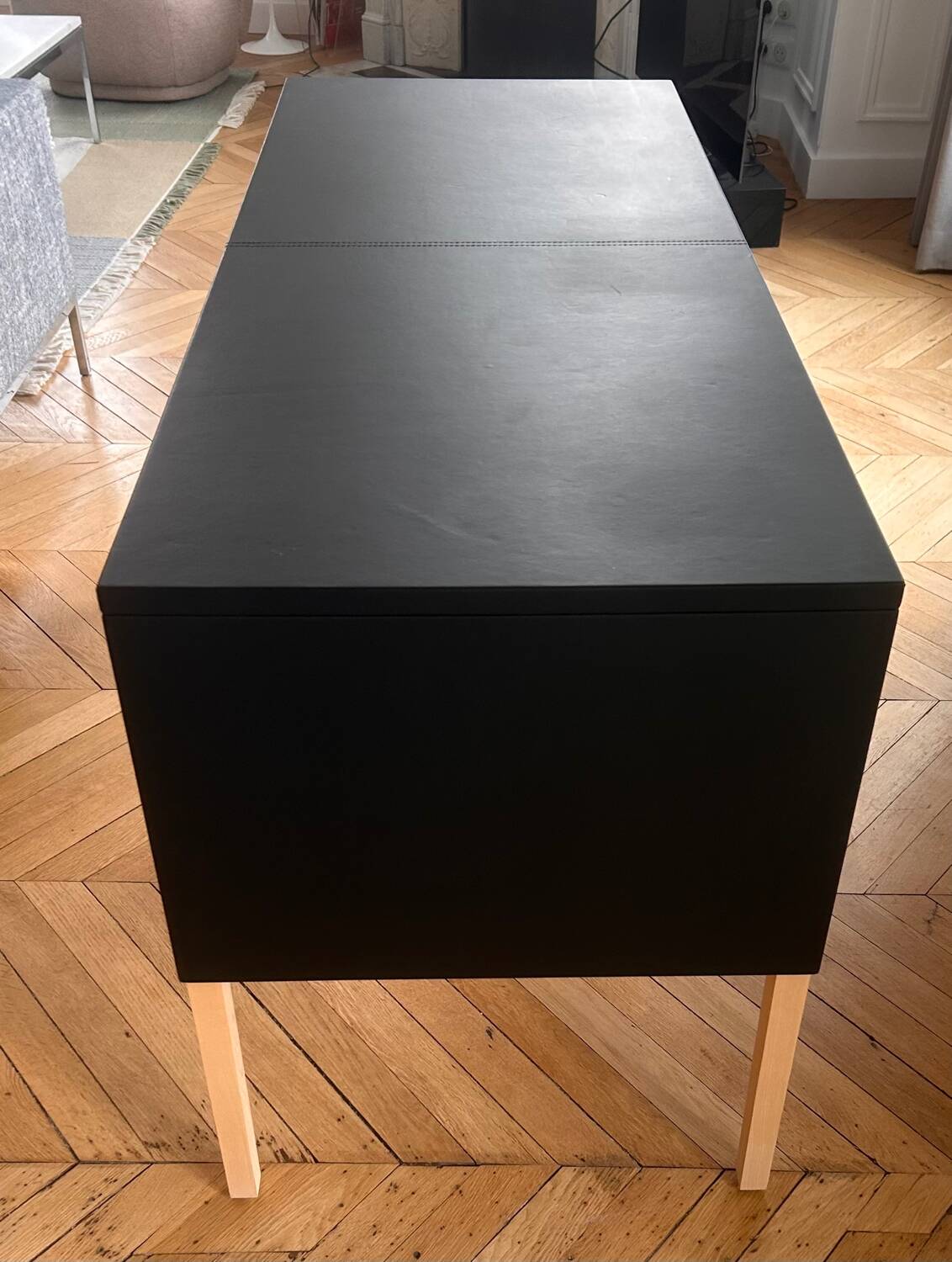Leather draped desk