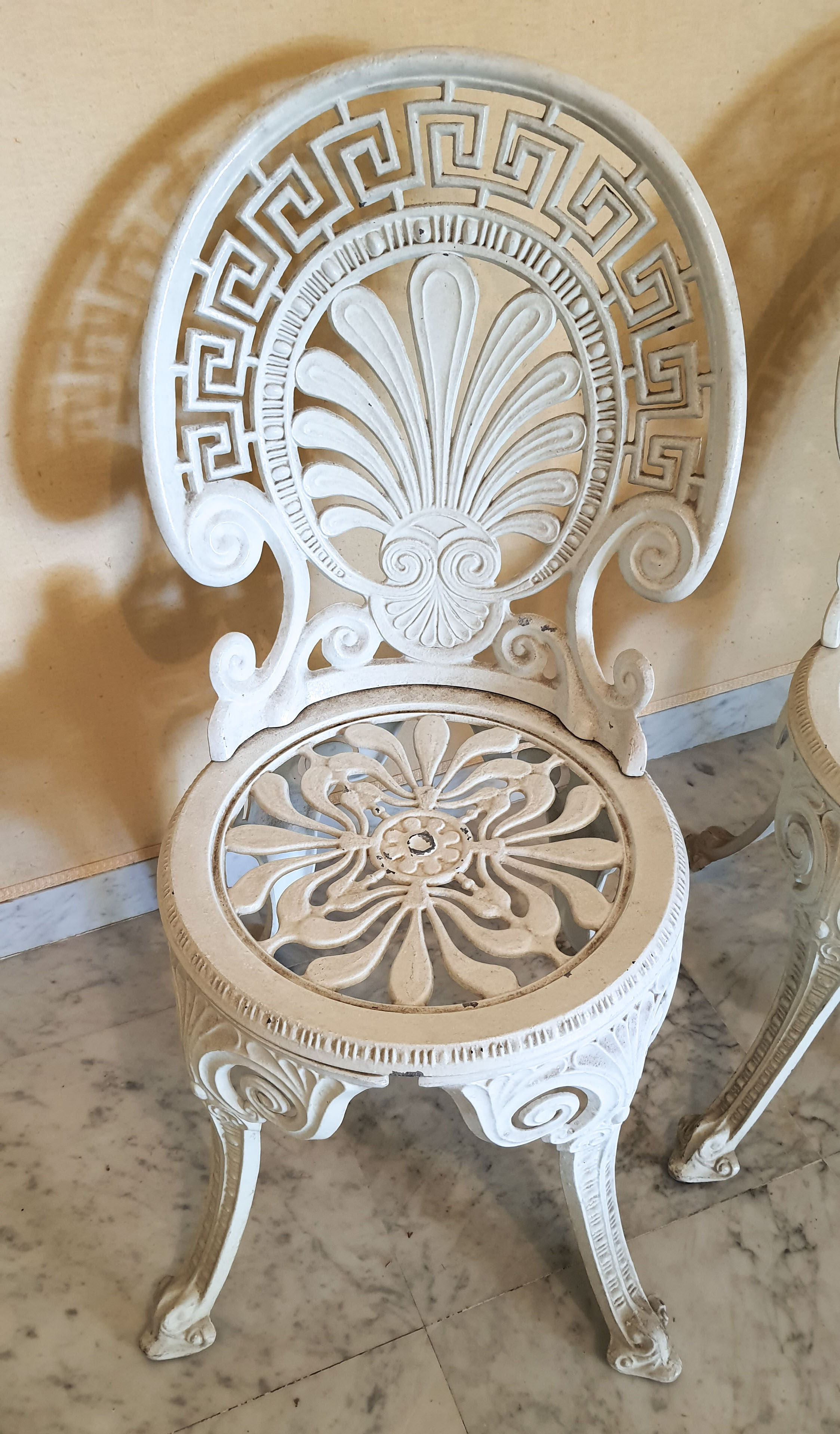 Salon de jardin fonte aluminium laqué blanc