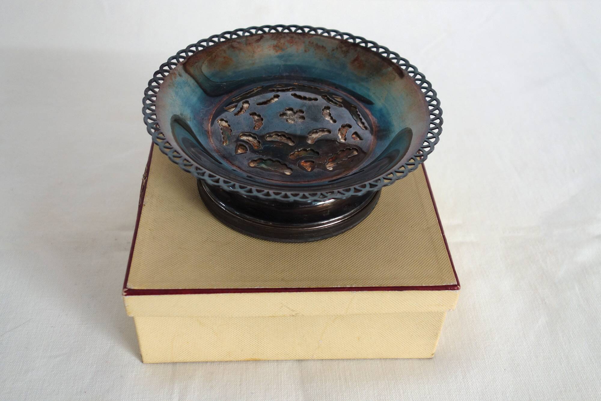 Vintage silver-plated butter dish