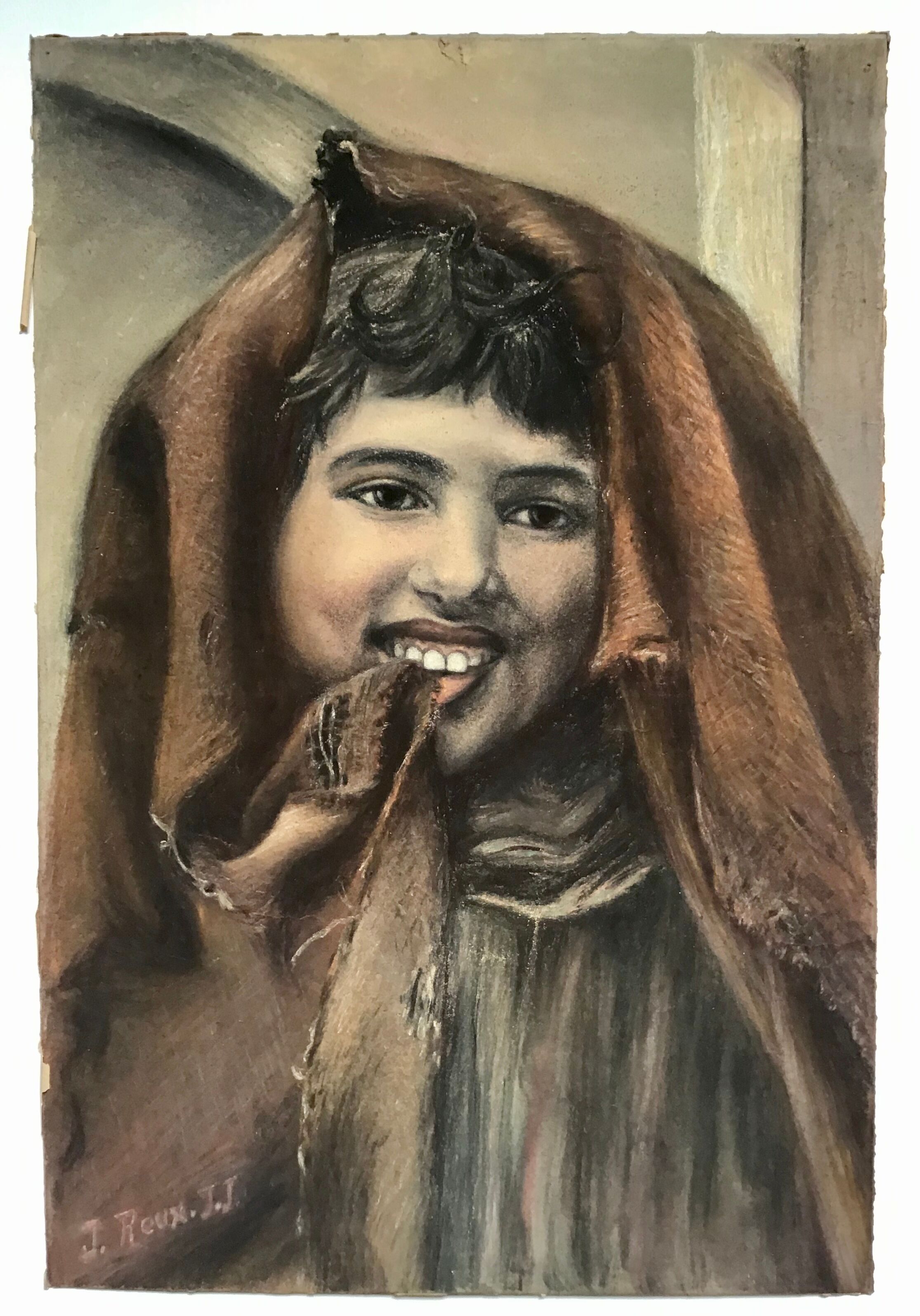 Portrait of a girl signed J Reux JJ
