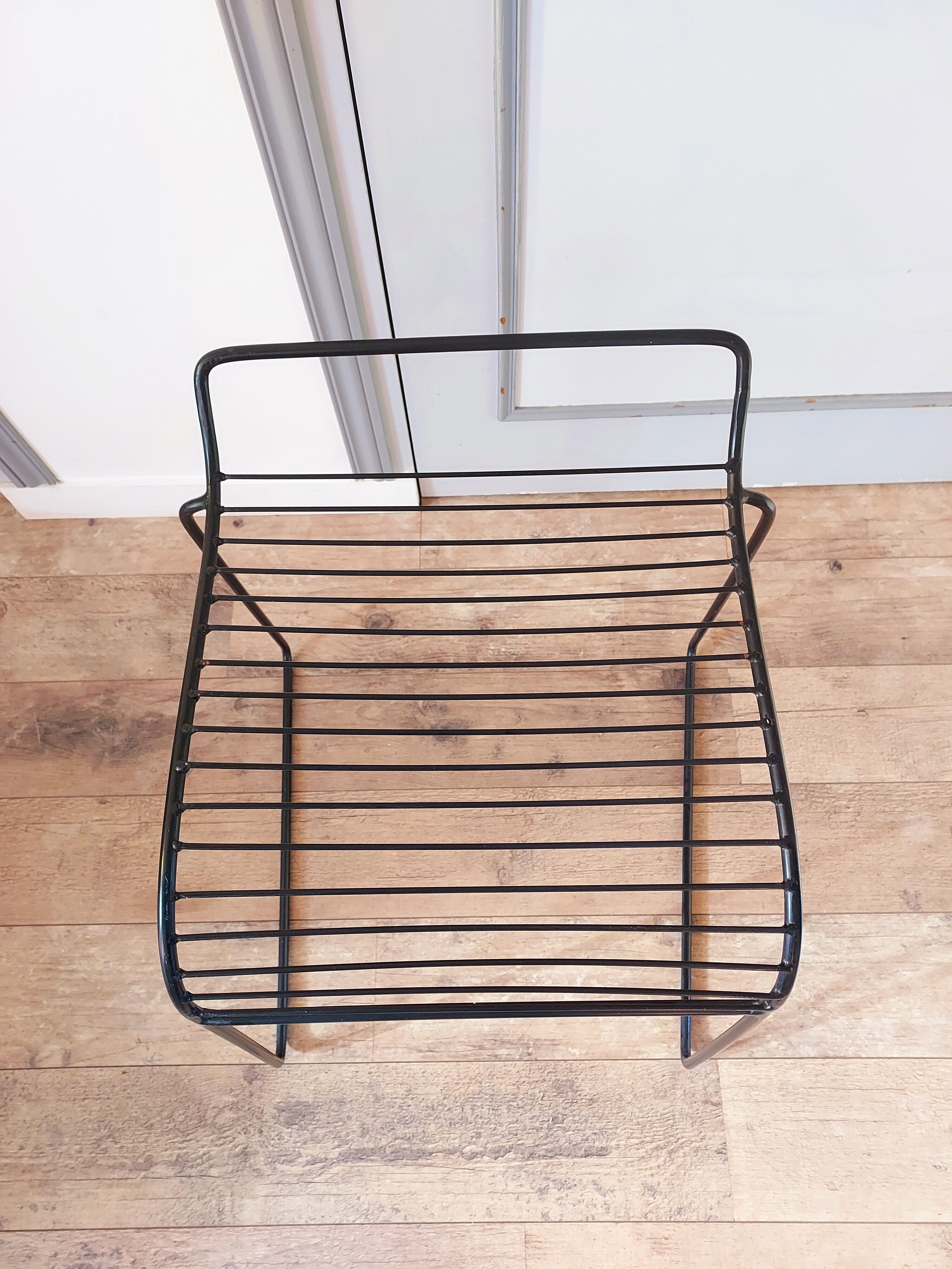 Black wire stool