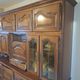 Large wooden sideboard, 4 glass doors and storage – 2 sections