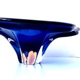 Organic-shaped intense blue Murano glass trinket bowl circa 1970
