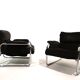 Lot de 2 fauteuils lounge cantilever chromés Herlag par Johan Bertil Häggström