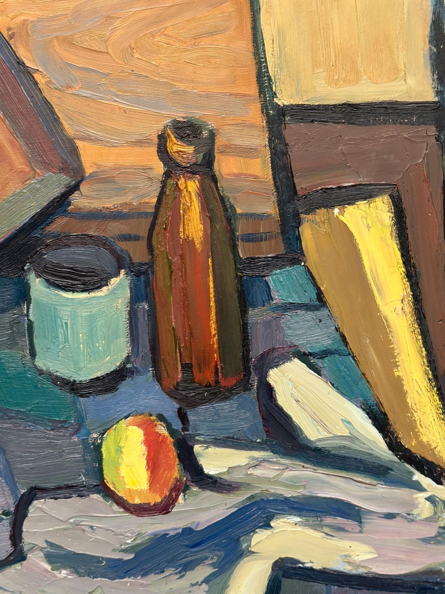Oil on Panel – “Still Life with Jug and Bottles” by Martin Lindberg
