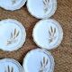 Eight country-patterned dessert plates