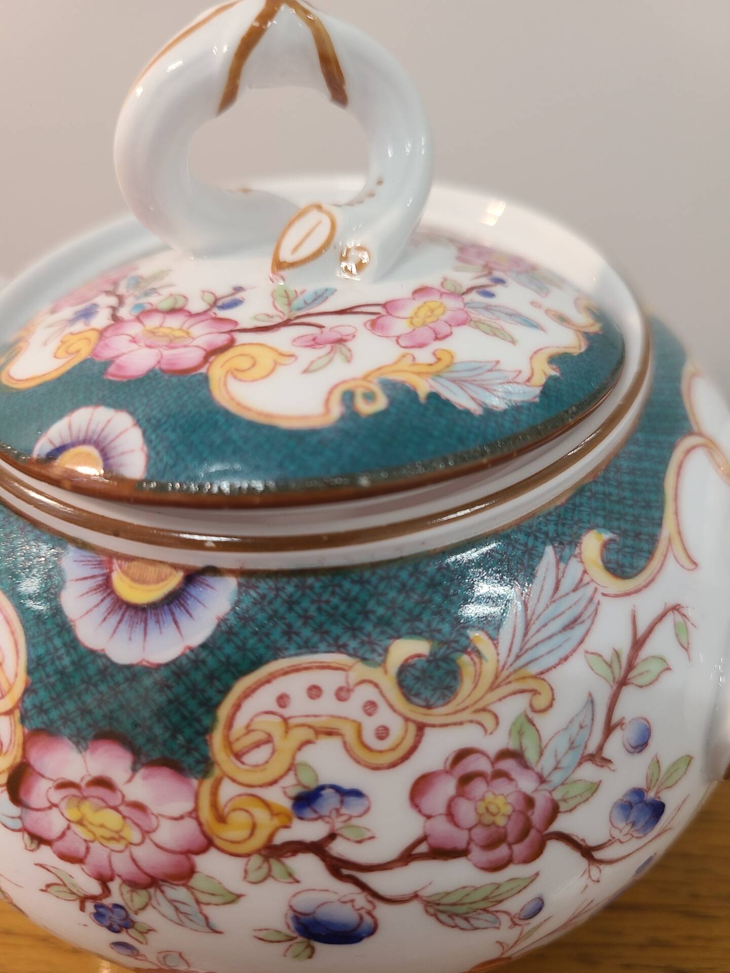 Sarreguemines porcelaine - sucrier modèle minton