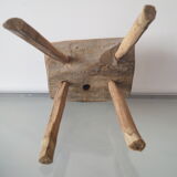 Brutalist solid wood stool