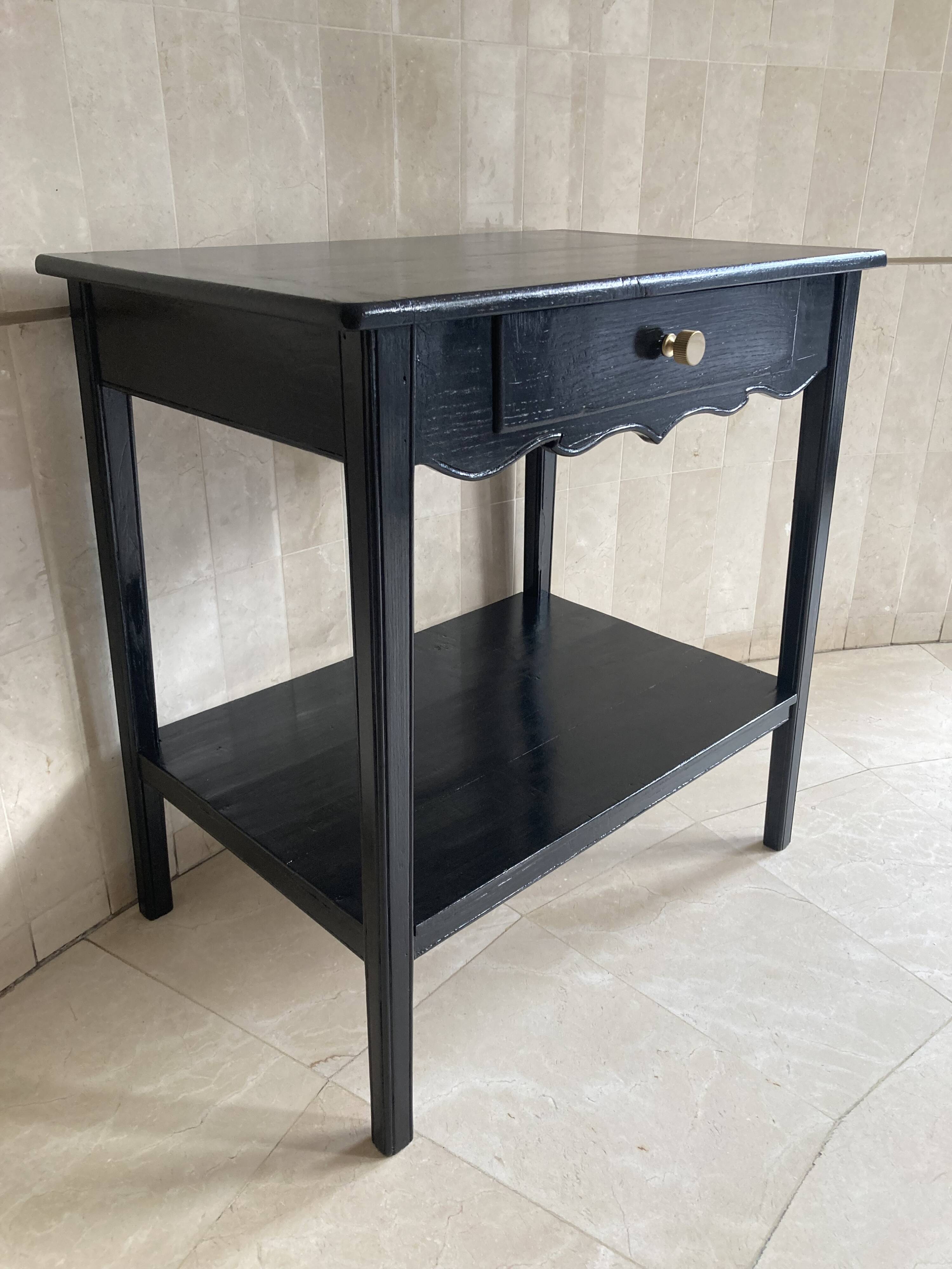 Black lacquered serving table