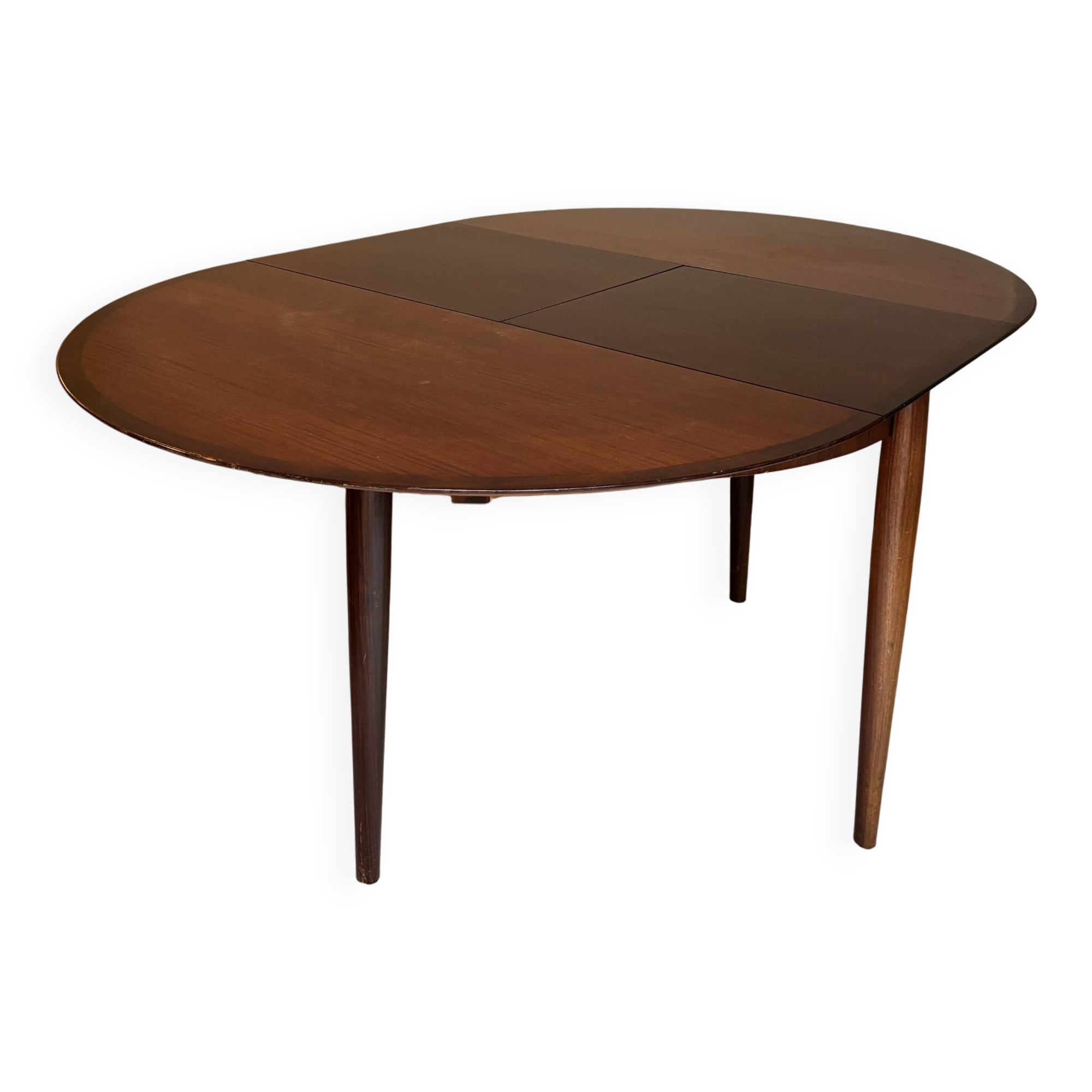 Round dining table Lubke in rosewood from the 1960s.