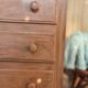 Small Parisian-style chest of drawers patinated in pink.