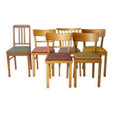 Lot de 6 chaises de salle à manger allemandes vintage, années 1950-1960 | Structure en hêtre