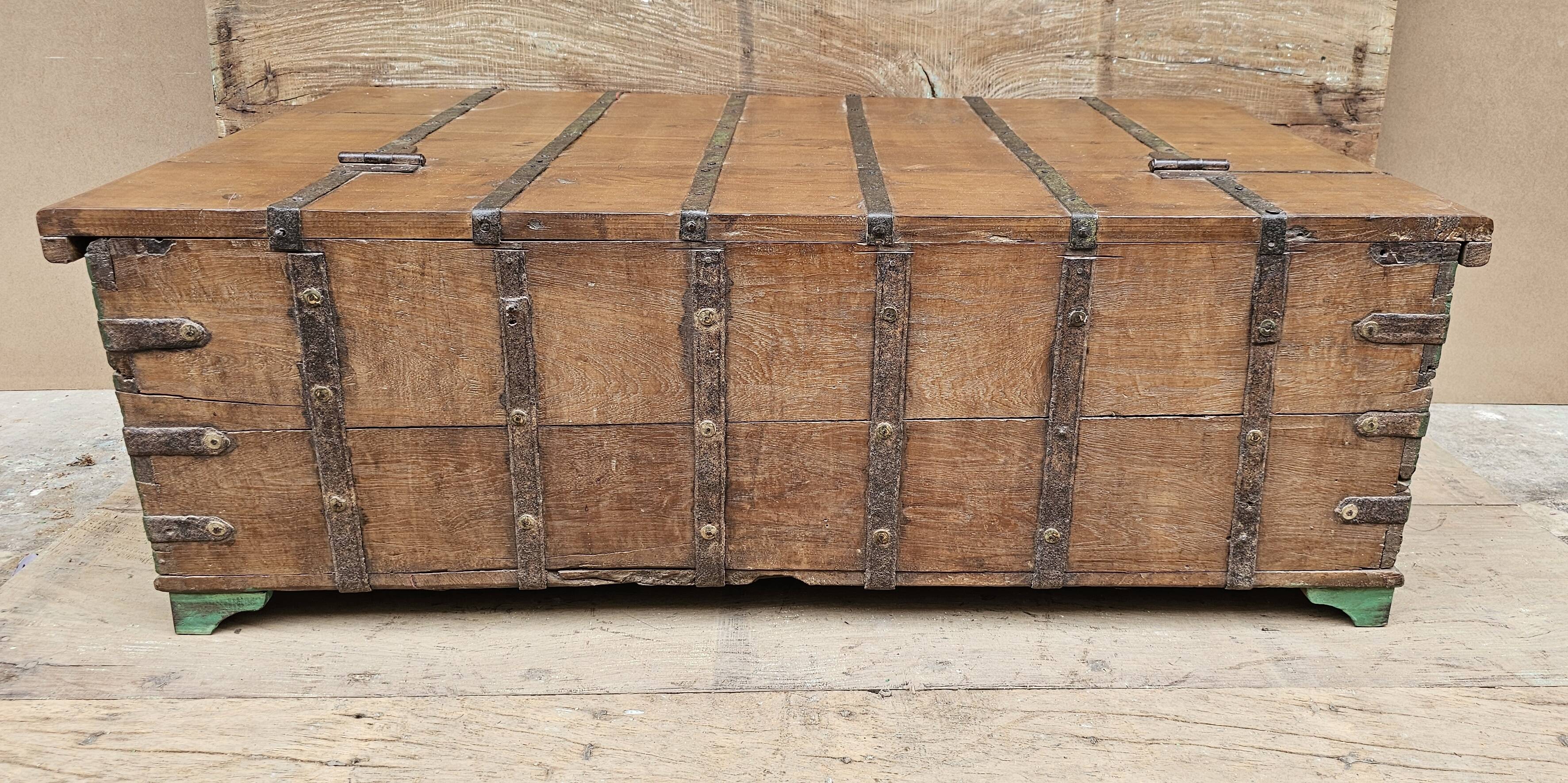 Old coffee table - Burmese teak chest