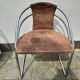 6 vintage chrome and suede design chairs