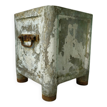Jardinière Brutaliste en béton et métal oxydé Vintage des années 50