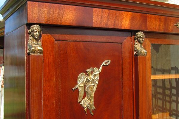 Large library, empire, return from Egypt in mahogany, 4 doors