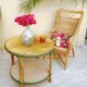 Rattan double tray table