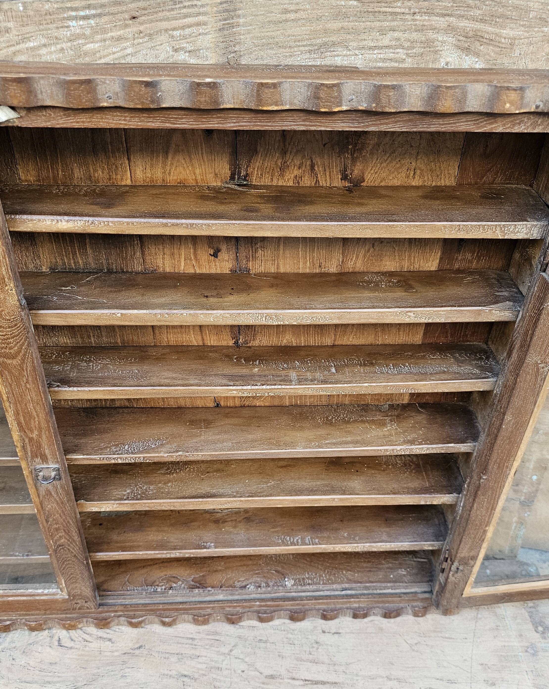 Antique Burmese teak collector's wall display case