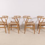 4x Hans J. Wegner CH24 Oak Wishbone Chair, 1980s