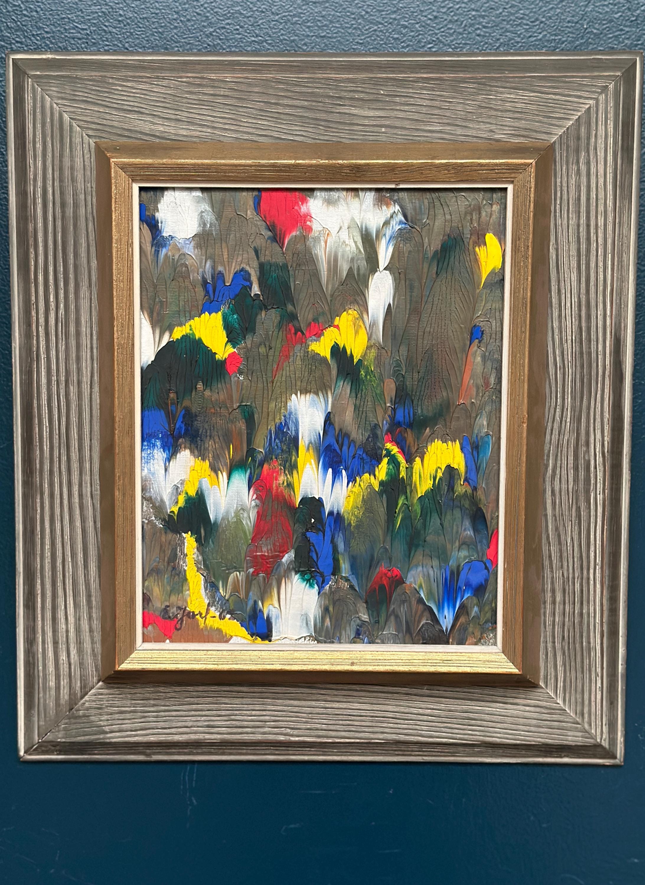 Original Swedish Oil on Panel – “Komposition” by E. Jarl – Dated 1962