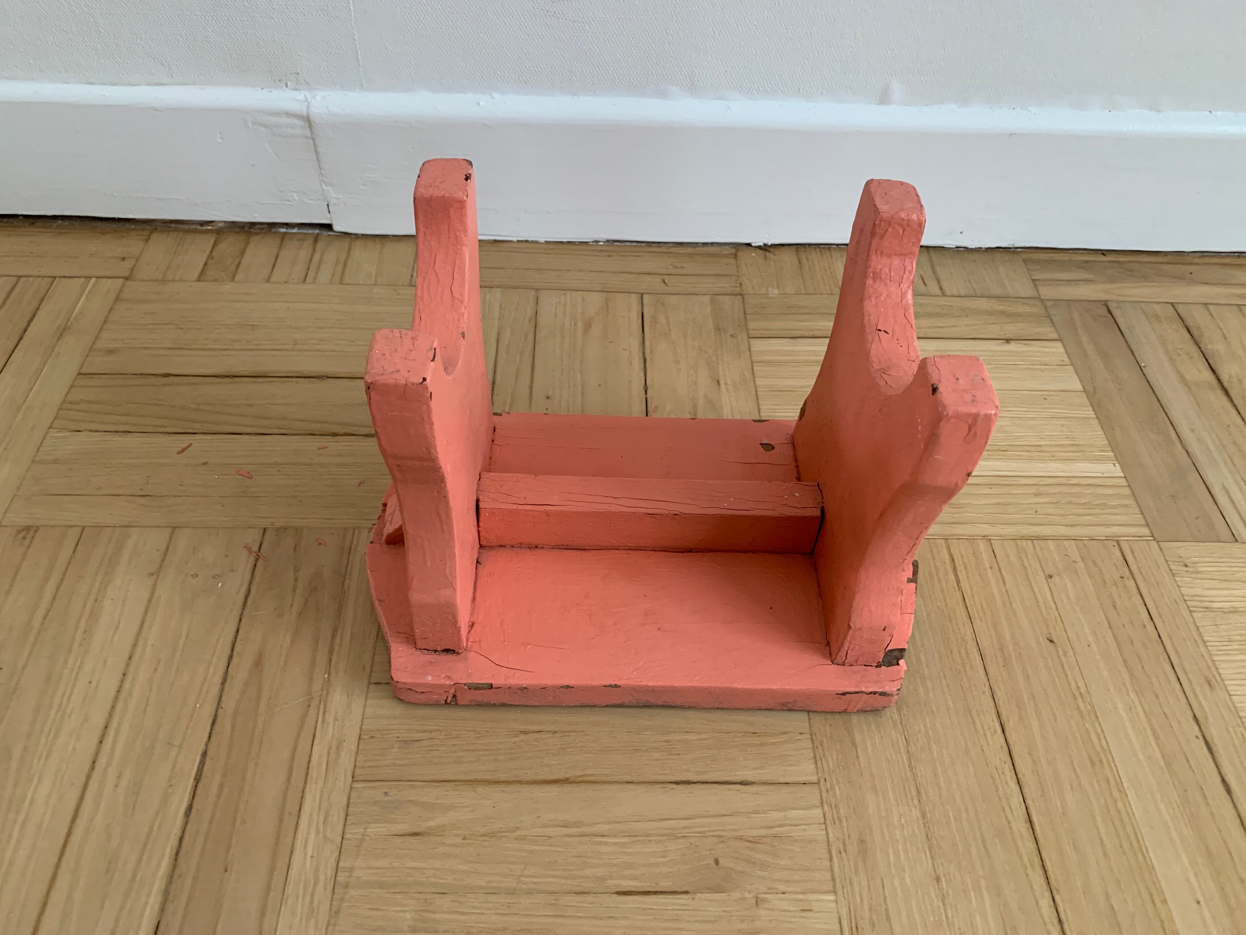 Small step foot in old wood