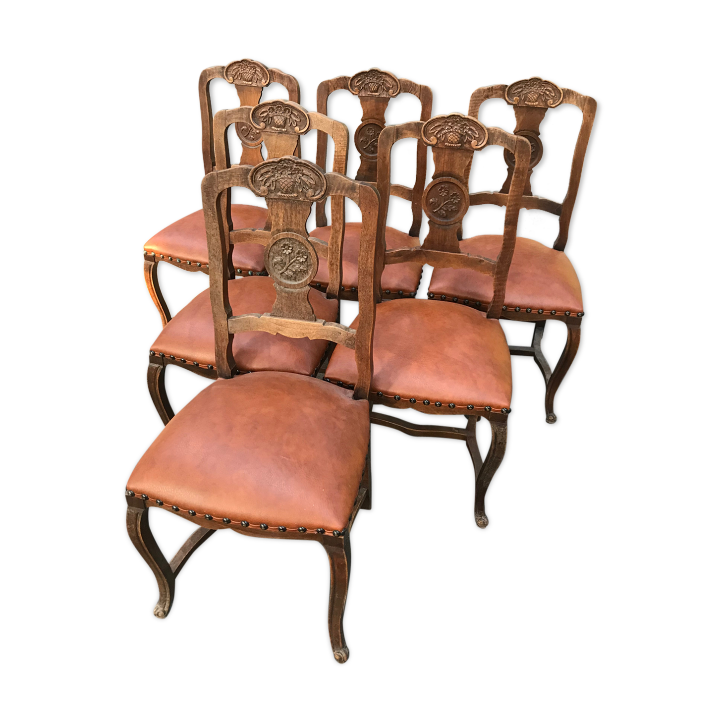 Suite of 6 Provençal criss-cross chairs