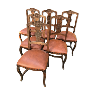 Suite de 6 chaises à entrecroise provençales