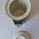 Teapot and milk jug, selfish, stackable. Sarreguemines. 1980s.
