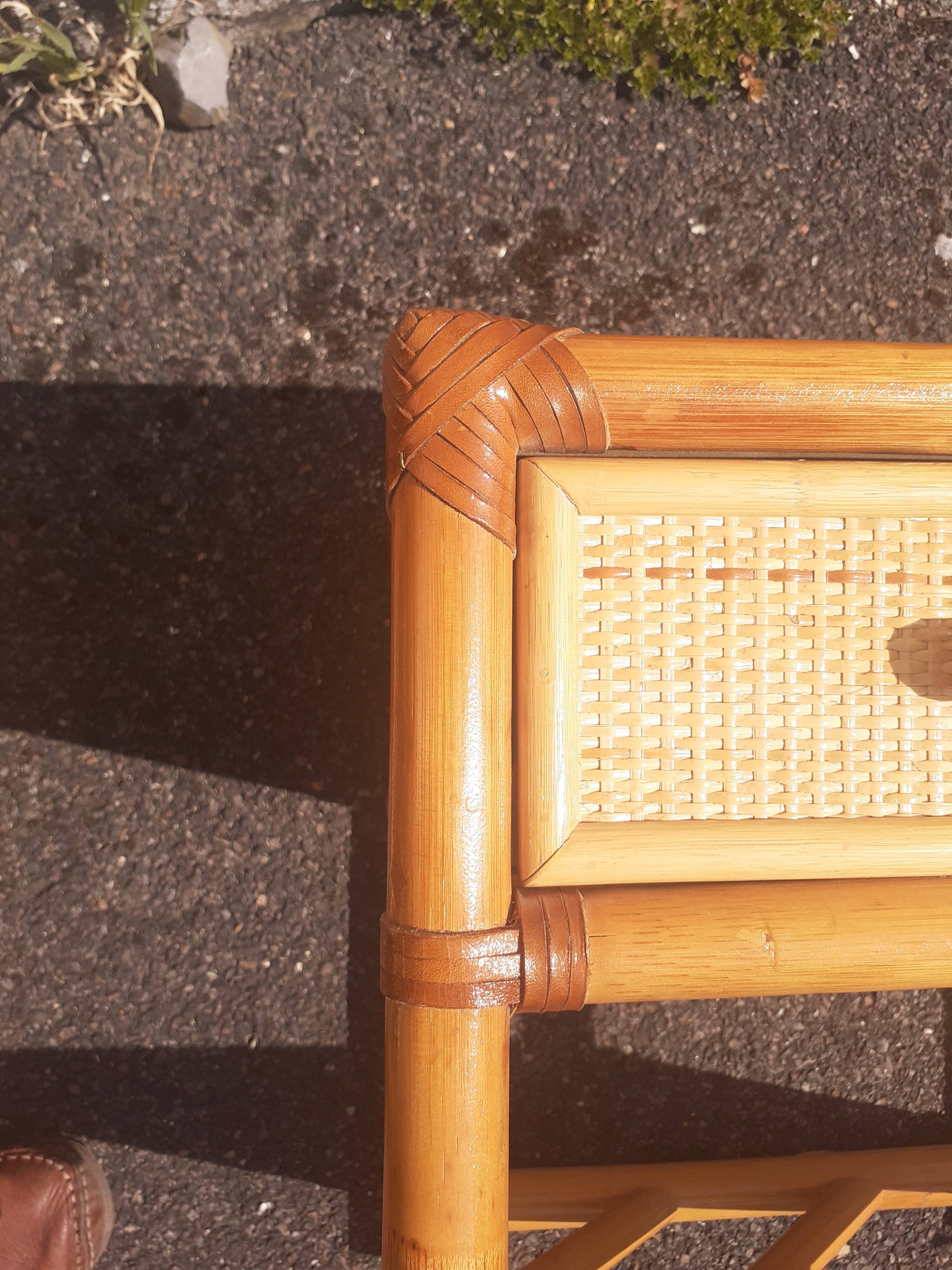 Pair of rattan bedside table