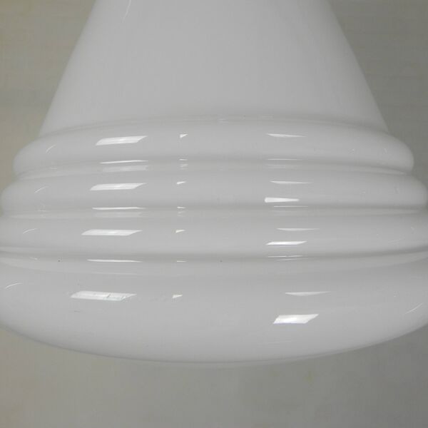 Art Deco pendant lamp with ribbed white globe, 1930s
