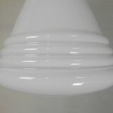 Art Deco pendant lamp with ribbed white globe, 1930s