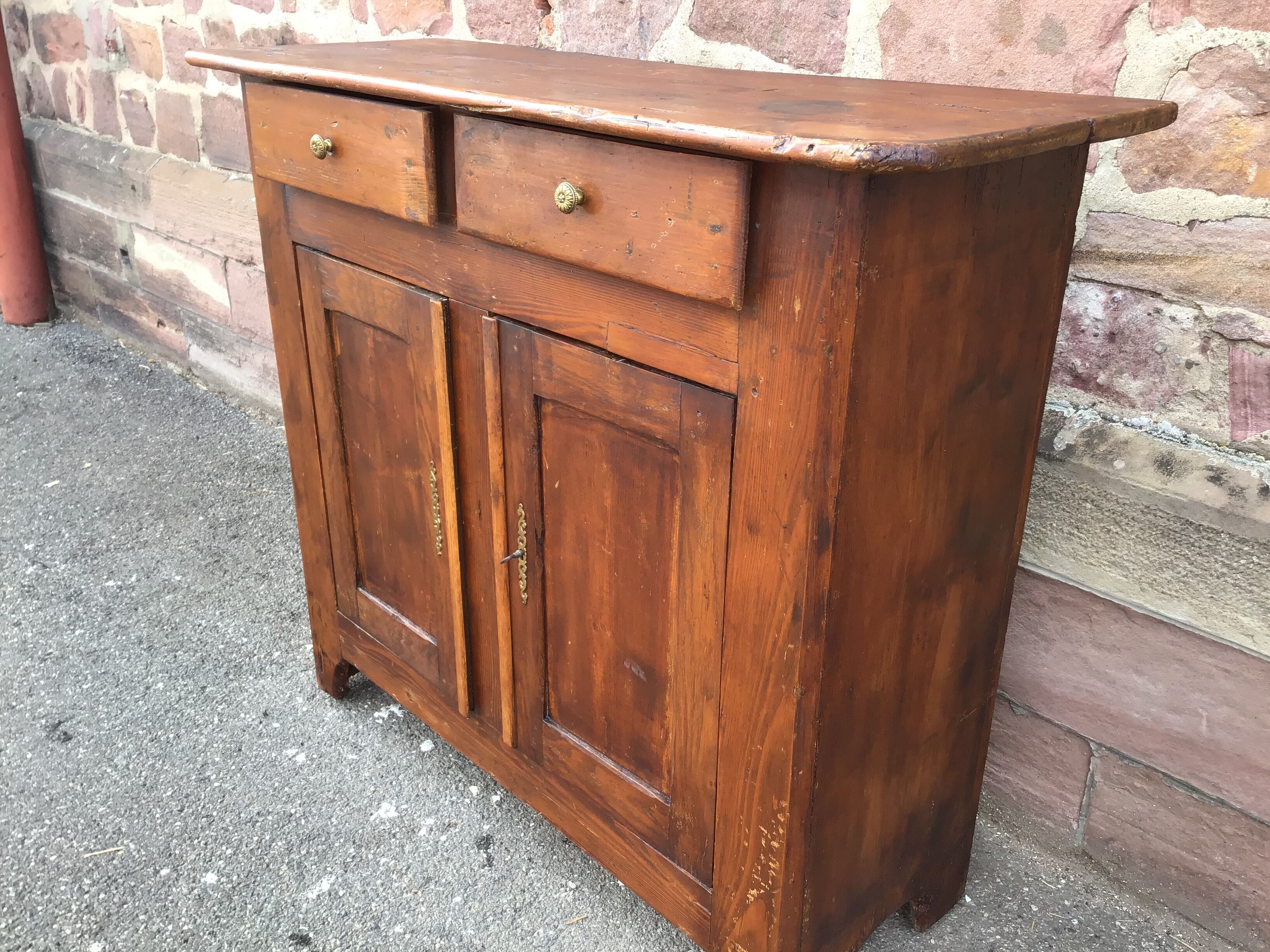 Vintage rustic fir buffet