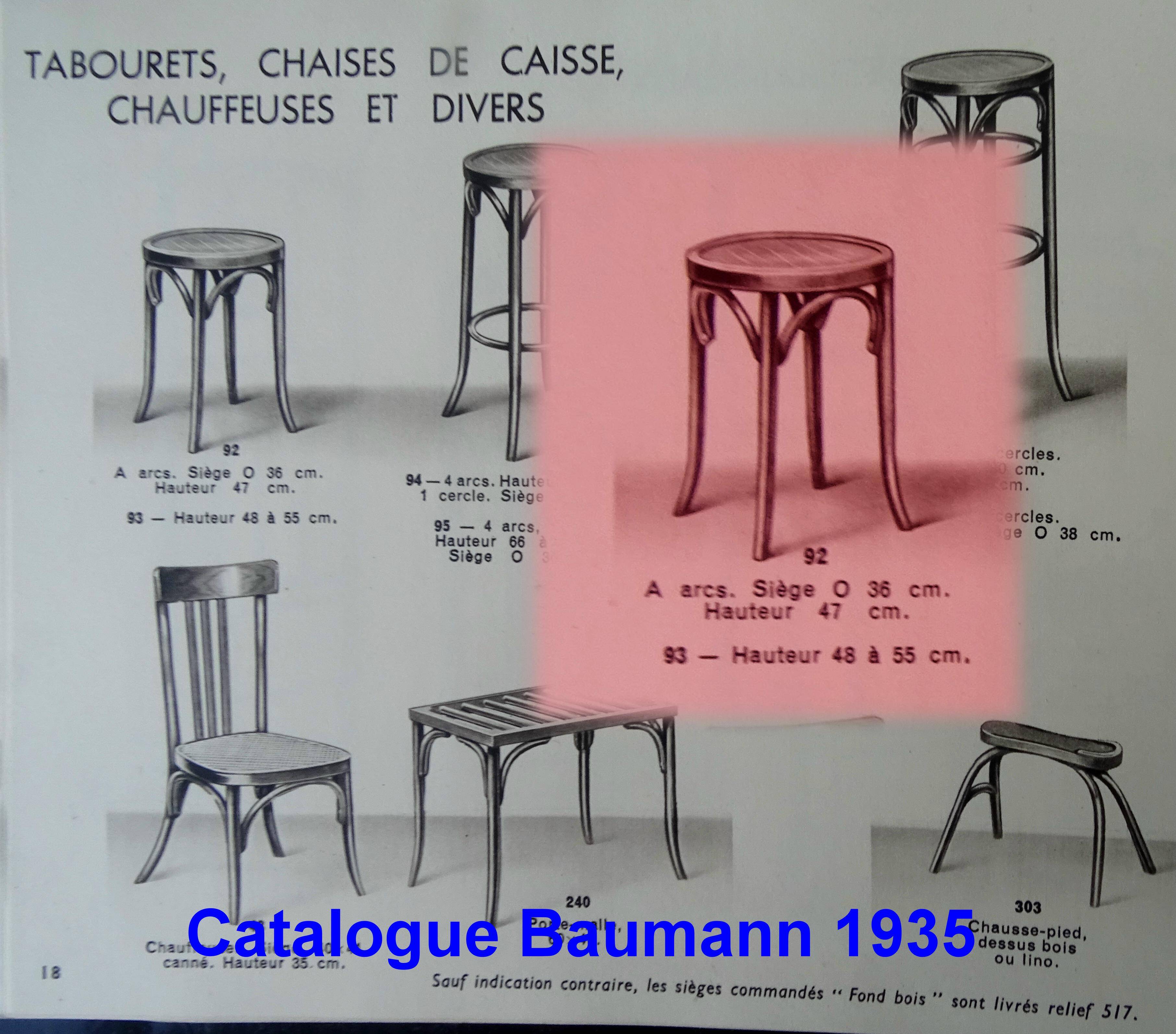 "Piano" high stool by Baumann 1930, bentwood